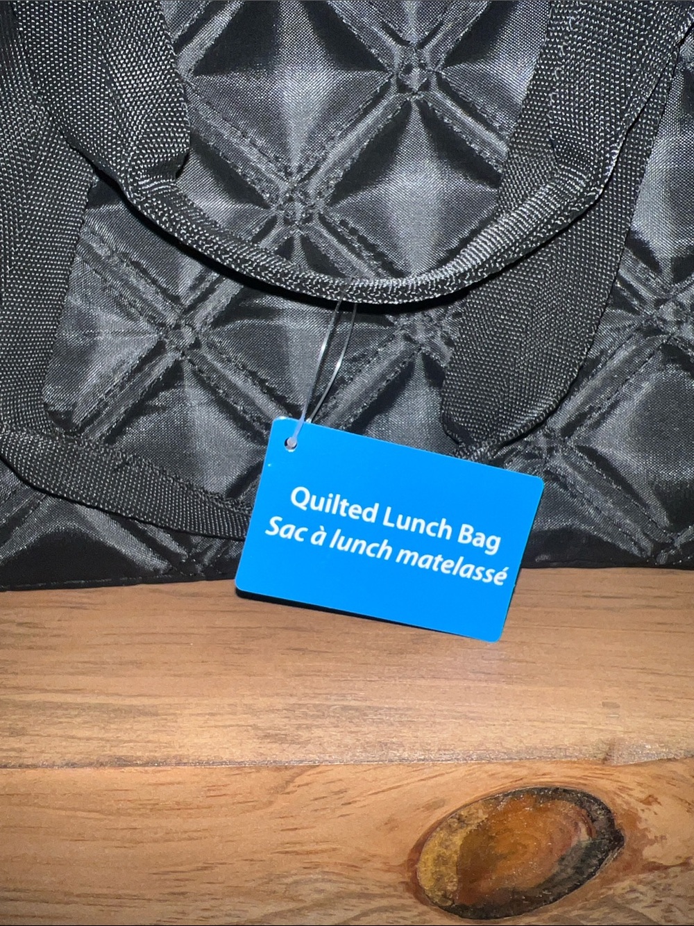 Black Quilted Lunch/Tote Bag with Rose Gold Accent - Picture 3 of 11